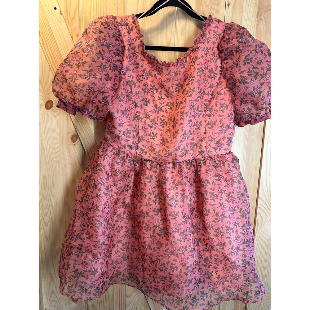 NWOT Lost + Wander Floral Puff Sleeve Mini Dress - Size L